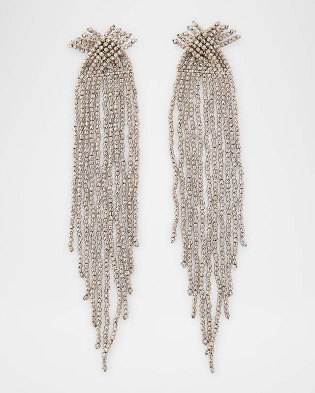 Multi-Strand Sterling Silver Fringe Drop Earrings